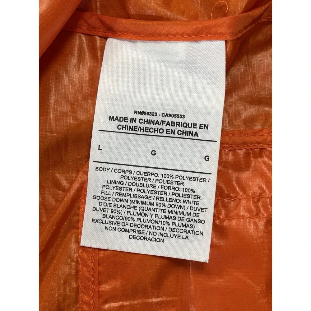Nike Aeroloft 800 Running Vest Vibrant Orange Full Zip Men's Large Goose Down